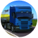 Truck delivering biodiesel driving beside a field